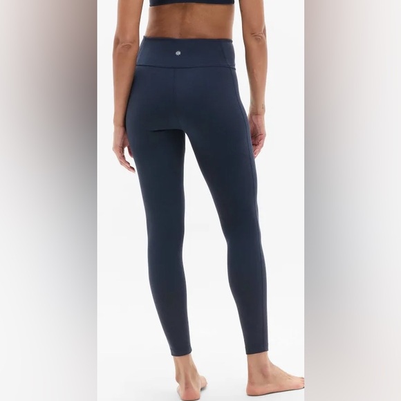 Athleta Women’s XS Navy Blue Mid Rise Leggings Compression Gym RN# 54023 SOFT - Picture 1 of 9